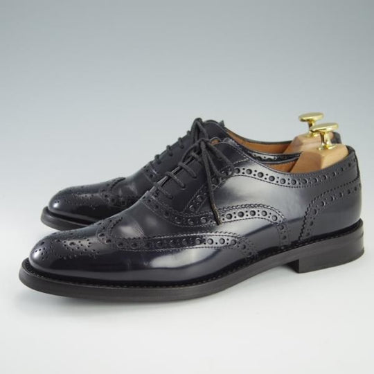 極上★チャーチ(レディース) SIZE 37【モデル定価￥86,900-★バーウッド/BURWOOD WG】ポリッシュドバインダーカーフ/紺/Church's★f595