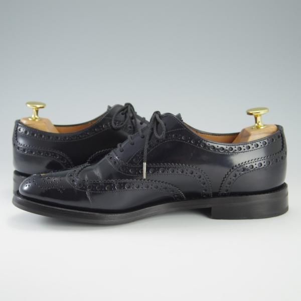 極上★チャーチ(レディース) SIZE 37【モデル定価￥86,900-★バーウッド/BURWOOD WG】ポリッシュドバインダーカーフ/紺/Church's★f595