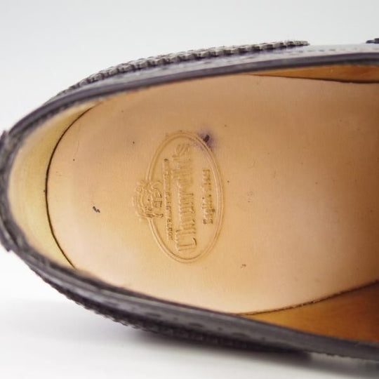 極上★チャーチ(レディース) SIZE 37【モデル定価￥86,900-★バーウッド/BURWOOD WG】ポリッシュドバインダーカーフ/紺/Church's★f595