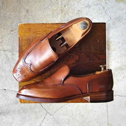 極上★(金沢)KOKON/ココン SIZE 40【ベルギー王室御用達★(ベルギー)AMBIORIX/ダブルネーム】アンビオリクス/グレインレザー/茶★f596