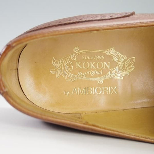 極上★(金沢)KOKON/ココン SIZE 40【ベルギー王室御用達★(ベルギー)AMBIORIX/ダブルネーム】アンビオリクス/グレインレザー/茶★f596