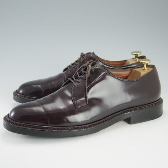 美品★オールデン 8E【定価￥138,600-★コードバン仕様/990】バリーラスト/プレーントゥ/#8/赤茶/メンズ/Alden★f597