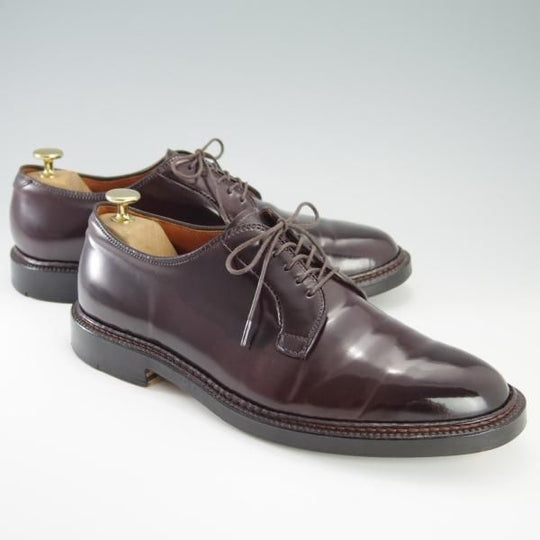 美品★オールデン 8E【定価￥138,600-★コードバン仕様/990】バリーラスト/プレーントゥ/#8/赤茶/メンズ/Alden★f597
