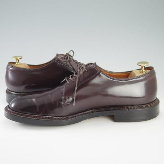 美品★オールデン 8E【定価￥138,600-★コードバン仕様/990】バリーラスト/プレーントゥ/#8/赤茶/メンズ/Alden★f597