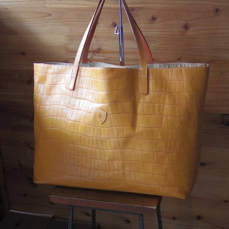 極上★フェリージ/Felisi【定価7.5万円★トートバッグ/11-91】レザー/クロコ型押し/トート/バッグ/メンズ&レディース/ビジネス★N5652