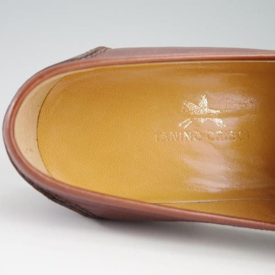 ほぼ試着程度★(伊)タニノクリスチー SIZE 5【定価15万円以上★コインローファー/122888】カーフ/茶/メンズ/TANINO CRISCI★f599