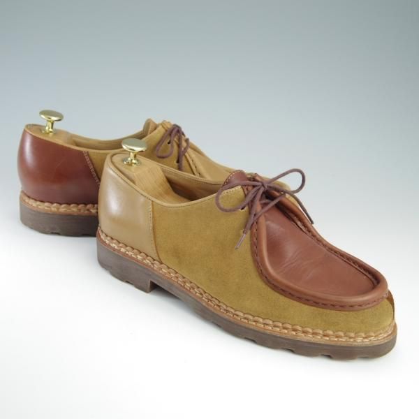 極美品★パラブーツ SIZE 40【モデル定価￥71,500-★MICHAEL/(英)YMC別注】ミカエル/チロリアンシューズ/茶×薄茶/Paraboot★f603