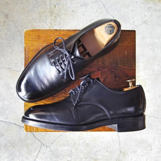 美品★(英)アルフレッド・サージェント 6.5F【ダイナイトソール仕様★エクスクルーシブライン/プレーントゥ】黒/Alfred Sargentt★f604