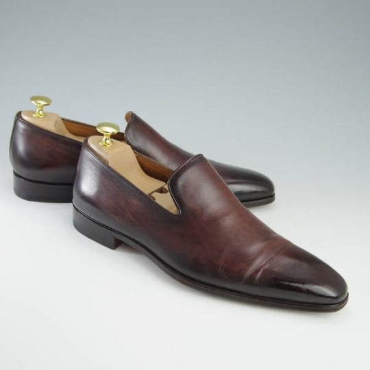 美品★(スペイン製)マグナーニ SIZE 39【モデル定価￥58,300-★スリッポン/13173】270-BOLラスト/ローファー/濃茶/MAGNANNI★f605