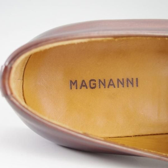 美品★(スペイン製)マグナーニ SIZE 39【モデル定価￥58,300-★スリッポン/13173】270-BOLラスト/ローファー/濃茶/MAGNANNI★f605