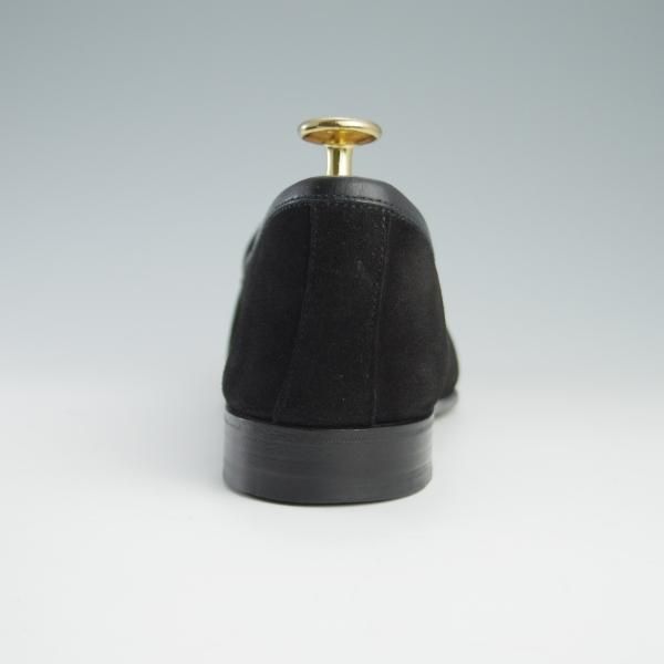 美品★Oriental/オリエンタル SIZE 6.5【定価￥41,800-★ベルジャンシューズ/WINDY】703ラスト/ローファー/スエード/黒/メンズ★f613