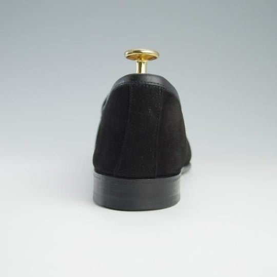 美品★Oriental/オリエンタル SIZE 6.5【定価￥41,800-★ベルジャンシューズ/WINDY】703ラスト/ローファー/スエード/黒/メンズ★f613