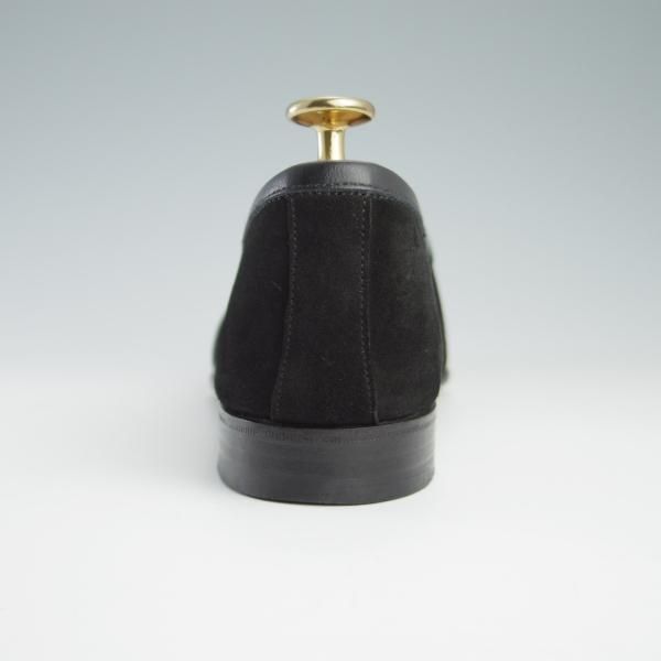 美品★Oriental/オリエンタル SIZE 6.5【定価￥41,800-★ベルジャンシューズ/WINDY】703ラスト/ローファー/スエード/黒/メンズ★f613