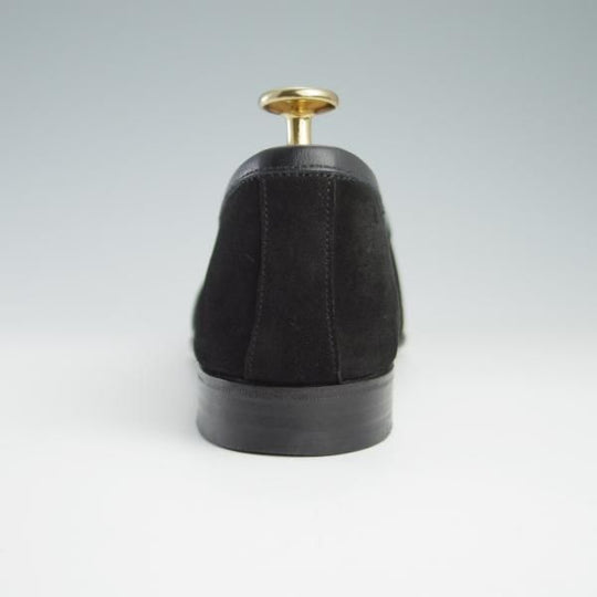 美品★Oriental/オリエンタル SIZE 6.5【定価￥41,800-★ベルジャンシューズ/WINDY】703ラスト/ローファー/スエード/黒/メンズ★f613