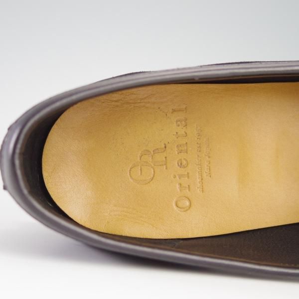 美品★Oriental/オリエンタル SIZE 6.5【定価￥41,800-★ベルジャンシューズ/WINDY】703ラスト/ローファー/スエード/黒/メンズ★f613