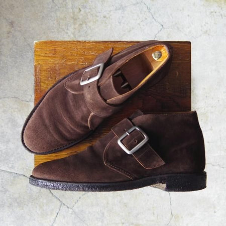 極上★トリッカーズ SIZE 7【貴重★SHIPS別注/ストラップチャッカブーツ】M7403/スエード/Cafe Janus/濃茶/シップス/Tricker's★f615