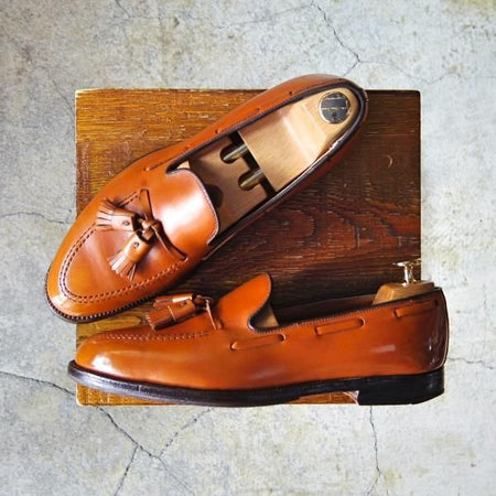 ★オールデン 7.5D【貴重★旧ロゴ仕様のタッセルローファー/アバディーンラスト】662/カーフ/Burnished/茶/メンズ/Alden★f619