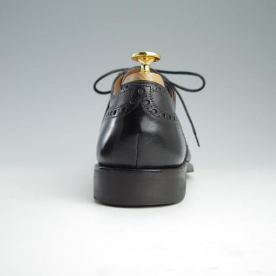 極上★(スペイン製)CARMINA/カルミナ SIZE 6.5【ダイナイトソール仕様★フルブローグ/742】カーフ/黒/メンズ★f620