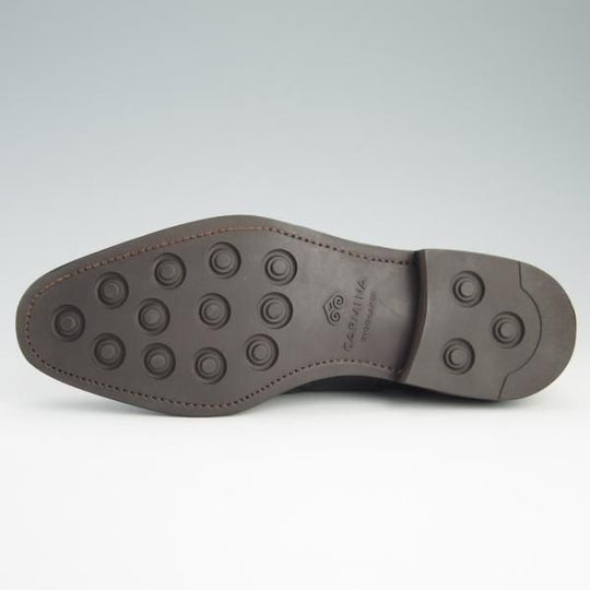 極上★(スペイン製)CARMINA/カルミナ SIZE 6.5【ダイナイトソール仕様★フルブローグ/742】カーフ/黒/メンズ★f620