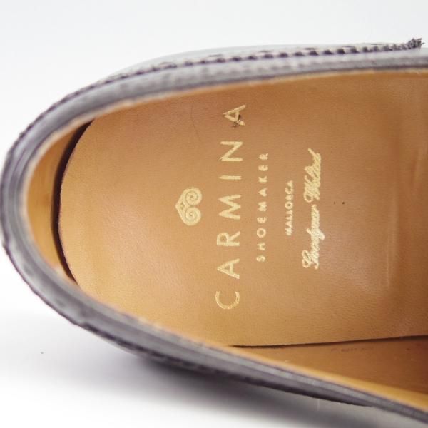 極上★(スペイン製)CARMINA/カルミナ SIZE 6.5【ダイナイトソール仕様★フルブローグ/742】カーフ/黒/メンズ★f620