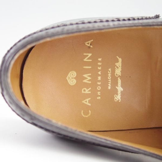 極上★(スペイン製)CARMINA/カルミナ SIZE 6.5【ダイナイトソール仕様★フルブローグ/742】カーフ/黒/メンズ★f620