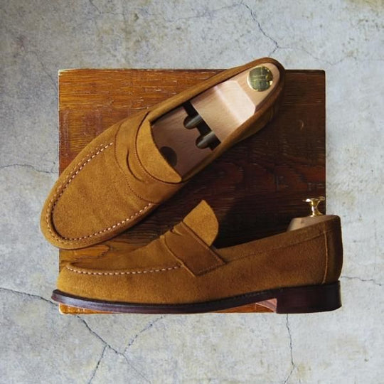 極上★(英)チーニー 6.5F【定価￥66,960-★ユナイテッドアローズ別注/コインローファー】HUGO/スエード/MARACCA/薄茶/CHEANEY★f621