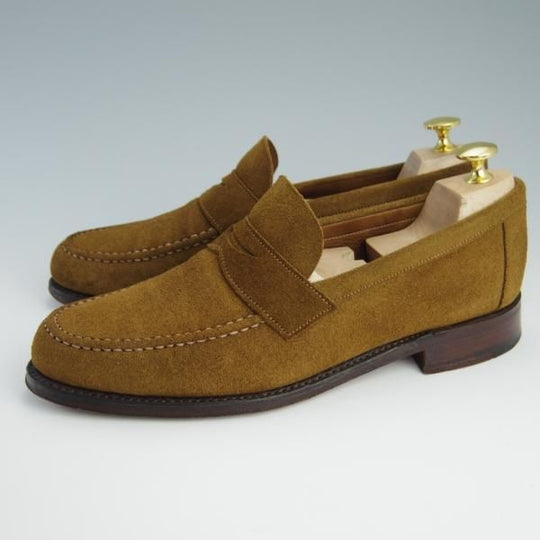 極上★(英)チーニー 6.5F【定価￥66,960-★ユナイテッドアローズ別注/コインローファー】HUGO/スエード/MARACCA/薄茶/CHEANEY★f621