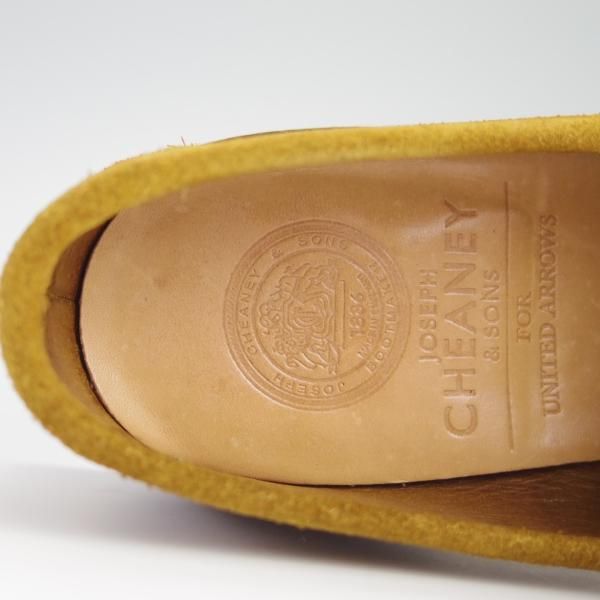 極上★(英)チーニー 6.5F【定価￥66,960-★ユナイテッドアローズ別注/コインローファー】HUGO/スエード/MARACCA/薄茶/CHEANEY★f621