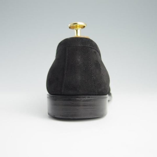 極美品★(英)チーニー 8.5F【定価￥74,800-★アーバンリサーチ別注/コインローファー】CANNON/277ラスト/スエード/黒/CHEANEY★f622