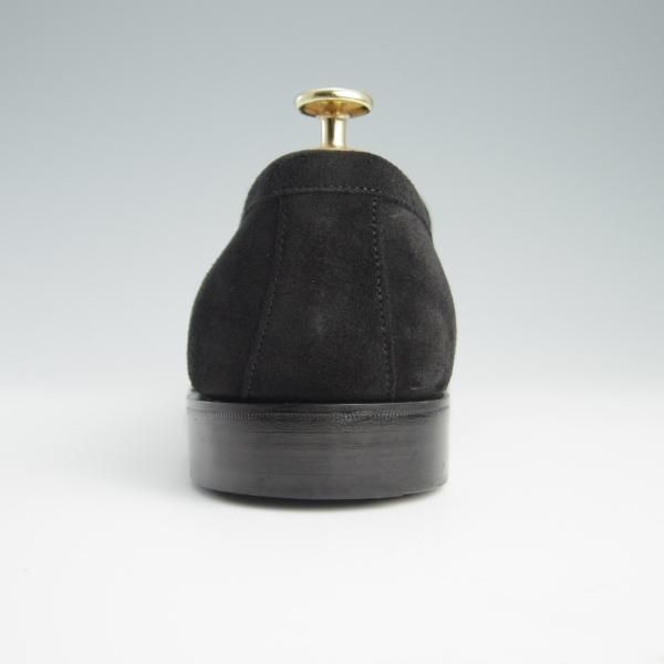 極美品★(英)チーニー 8.5F【定価￥74,800-★アーバンリサーチ別注/コインローファー】CANNON/277ラスト/スエード/黒/CHEANEY★f622