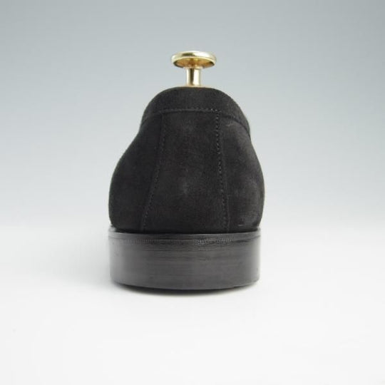 極美品★(英)チーニー 8.5F【定価￥74,800-★アーバンリサーチ別注/コインローファー】CANNON/277ラスト/スエード/黒/CHEANEY★f622