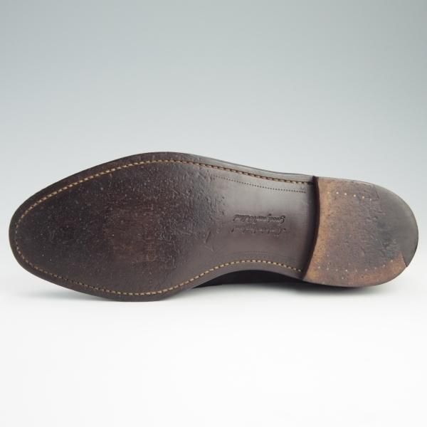 極美品★(英)チーニー 8.5F【定価￥74,800-★アーバンリサーチ別注/コインローファー】CANNON/277ラスト/スエード/黒/CHEANEY★f622