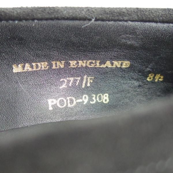 極美品★(英)チーニー 8.5F【定価￥74,800-★アーバンリサーチ別注/コインローファー】CANNON/277ラスト/スエード/黒/CHEANEY★f622