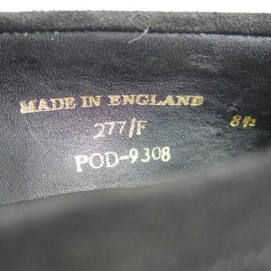 極美品★(英)チーニー 8.5F【定価￥74,800-★アーバンリサーチ別注/コインローファー】CANNON/277ラスト/スエード/黒/CHEANEY★f622