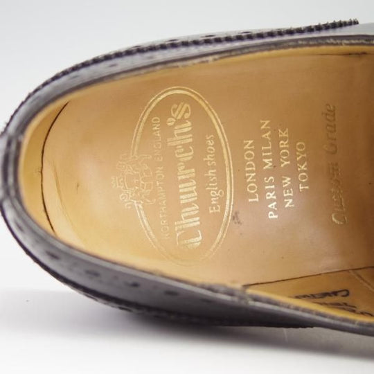 極上★チャーチ 55F/UK5.5【定価￥96,800-★チェットウィンド/CHETWYND】173ラスト/フルブローグ/カーフ/黒/メンズ/Church's★f626