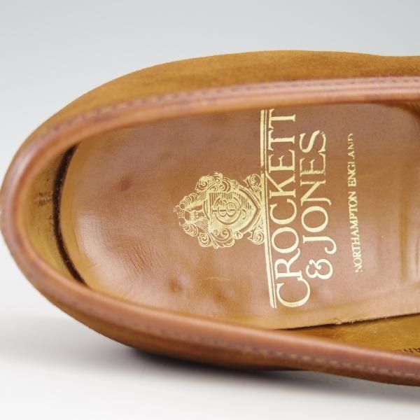 極上★クロケット&ジョーンズ 6.5EX【★コインローファー/EATON】スエード/茶/メンズ/Crockett&Jones★f629
