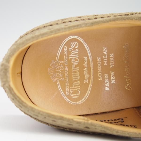 極美品★チャーチ 50G/UK5【バーウッドのカジュアル仕様モデル★DOWNTON/81ラスト】フルブローグ/スエード/薄茶/メンズ/Church's★f631