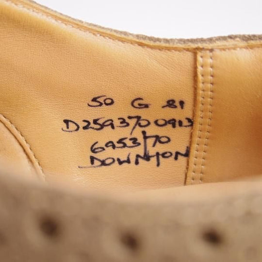 極美品★チャーチ 50G/UK5【バーウッドのカジュアル仕様モデル★DOWNTON/81ラスト】フルブローグ/スエード/薄茶/メンズ/Church's★f631