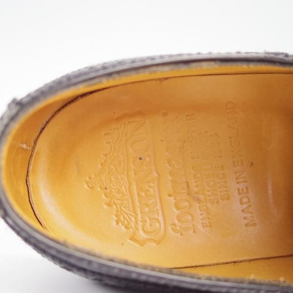 極美品★(英)グレンソン 7.5F【現行定価￥74,800-★footmaster/フットマスター/OXFORD】22352/セミブローグ/カーフ/黒/GRENSON★f639