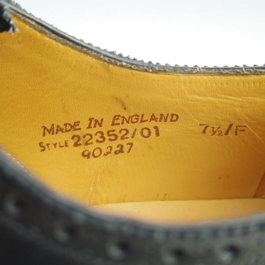 極美品★(英)グレンソン 7.5F【現行定価￥74,800-★footmaster/フットマスター/OXFORD】22352/セミブローグ/カーフ/黒/GRENSON★f639