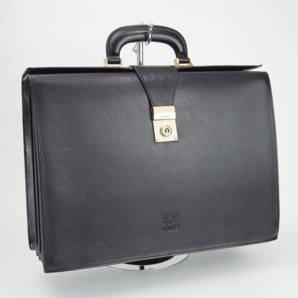 極上★(スペイン)ロエベ/LOEWE【高額★レザー/ダレスバッグ】メンズ/ビジネス/バッグ/黒/革/鞄/ブリーフケース★N5656