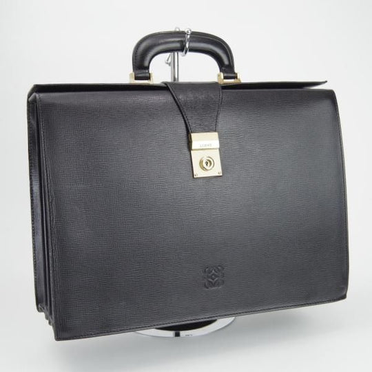 極上★(スペイン)ロエベ/LOEWE【高額★レザー/ダレスバッグ】メンズ/ビジネス/バッグ/黒/革/鞄/ブリーフケース★N5656