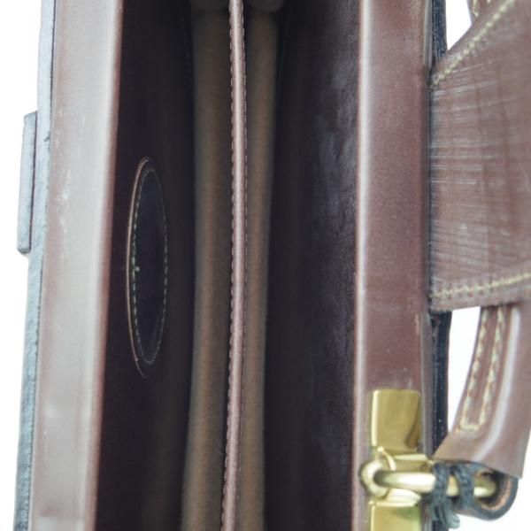 美品★(スコットランド製)Trading Post【ブライドルレザー仕様★ダレスバッグ】メンズ/ビジネス/濃茶/革/鞄/トレーディングポスト★N5659