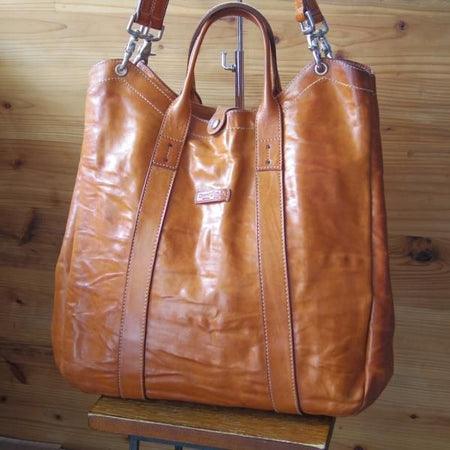 極上★(伊)ダニエル&ボブ【定価￥107,800-★クロドーロ/ロディ/2WAY CULODORO RODI 】メンズ/トートバッグ/鞄/革/薄茶/Daniel&Bob★N5663