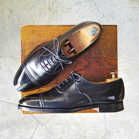 極上★クロケット&ジョーンズ 6E【定価￥82,080-★パンチドキャップトゥ/ARDEN】341ラスト/カーフ/黒/メンズ/Crockett&Jones★f650