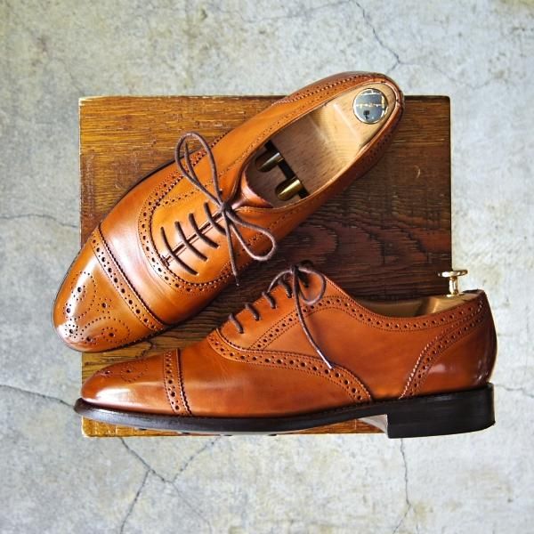 極上★ロイドフットウェア 7.5E【ダイナイトソール仕様★(英)BARKER製/バーカー】Vシリーズ/セミブローグ/茶/Lloyd Footwear★f653