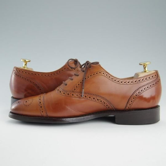 極上★ロイドフットウェア 7.5E【ダイナイトソール仕様★(英)BARKER製/バーカー】Vシリーズ/セミブローグ/茶/Lloyd Footwear★f653