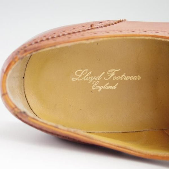 極上★ロイドフットウェア 7.5E【ダイナイトソール仕様★(英)BARKER製/バーカー】Vシリーズ/セミブローグ/茶/Lloyd Footwear★f653