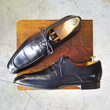 極美品★(伊)サントーニ SIZE 7.5【★Uチップ/2605】カーフ/黒/メンズ/Santoni★f654