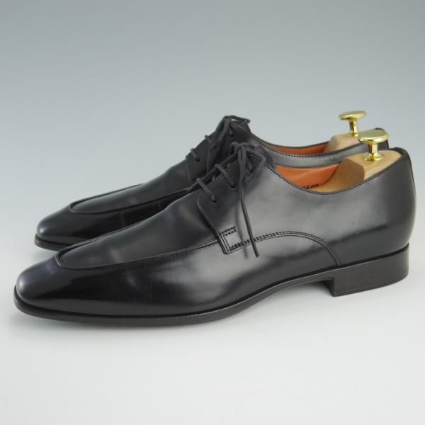 極美品★(伊)サントーニ SIZE 7.5【★Uチップ/2605】カーフ/黒/メンズ/Santoni★f654